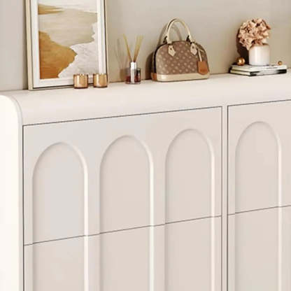 White Drop-Front Shoe Storage Cabinet