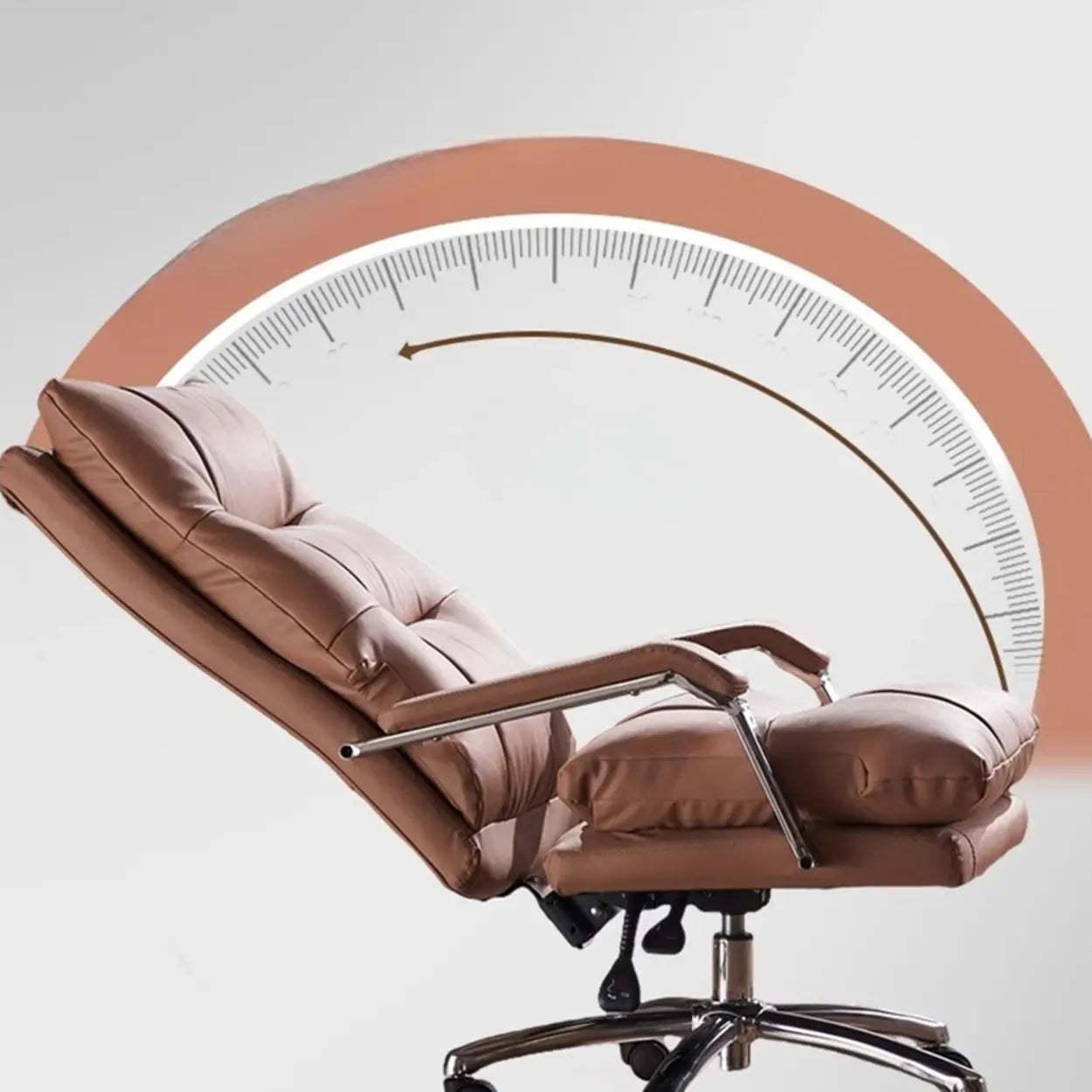 Adjustable Ergonomic Orange Leather Office Chair — Microfiber Leather / Orange