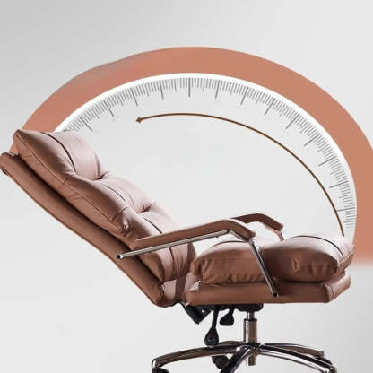 Adjustable Ergonomic Orange Leather Office Chair — Microfiber Leather / Orange