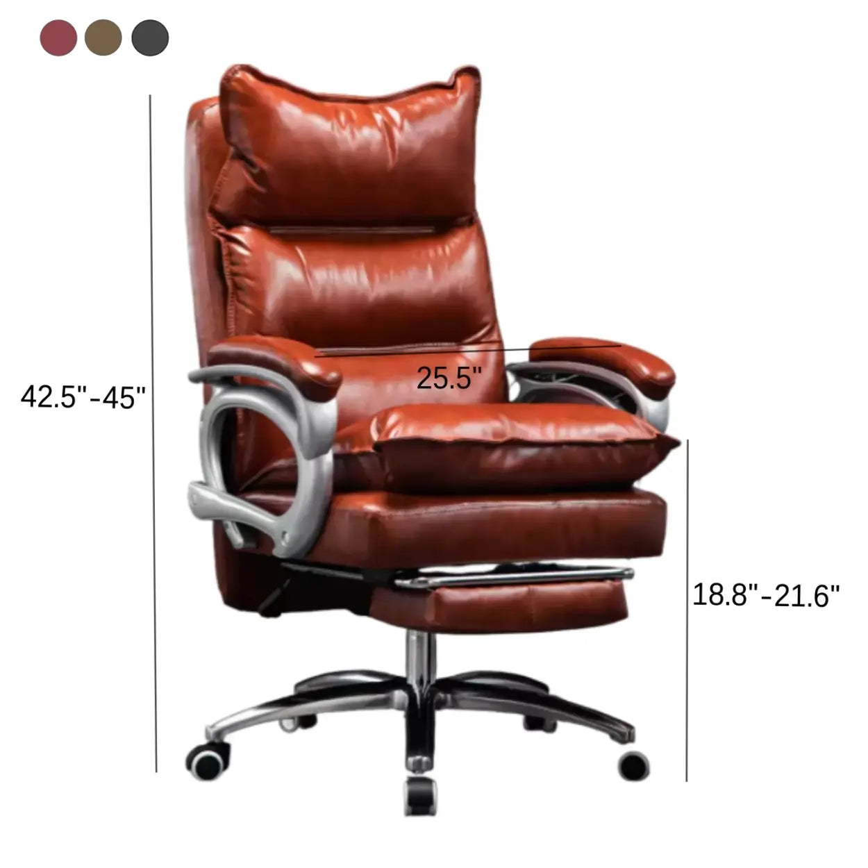 Adjustable Leather Swivel Recliner Office Chair