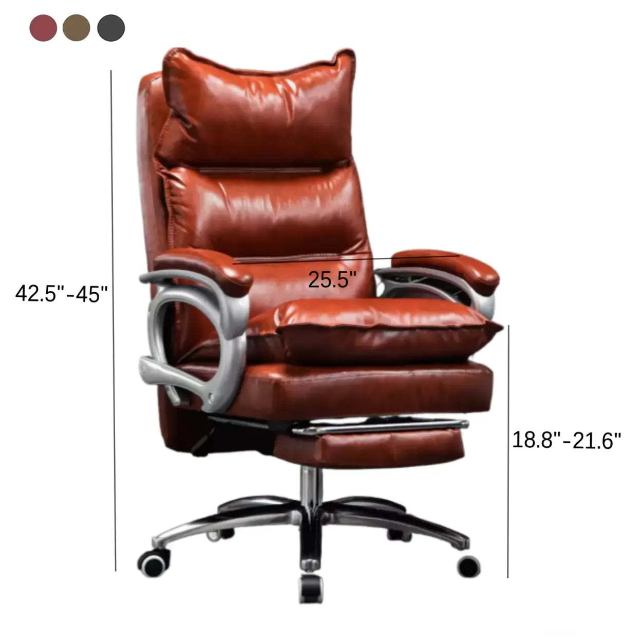 Adjustable Leather Swivel Recliner Office Chair