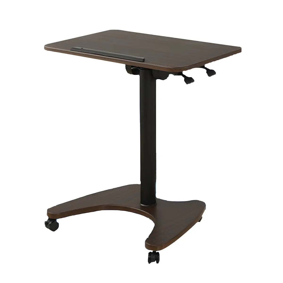 Adjustable Foldable Small White Wood Standing Desk — Walnut / Without Keyboard Tray / Without Chairs