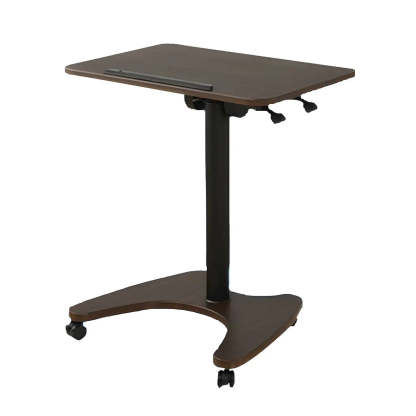 Adjustable Foldable Small White Wood Standing Desk — Walnut / Without Keyboard Tray / Without Chairs