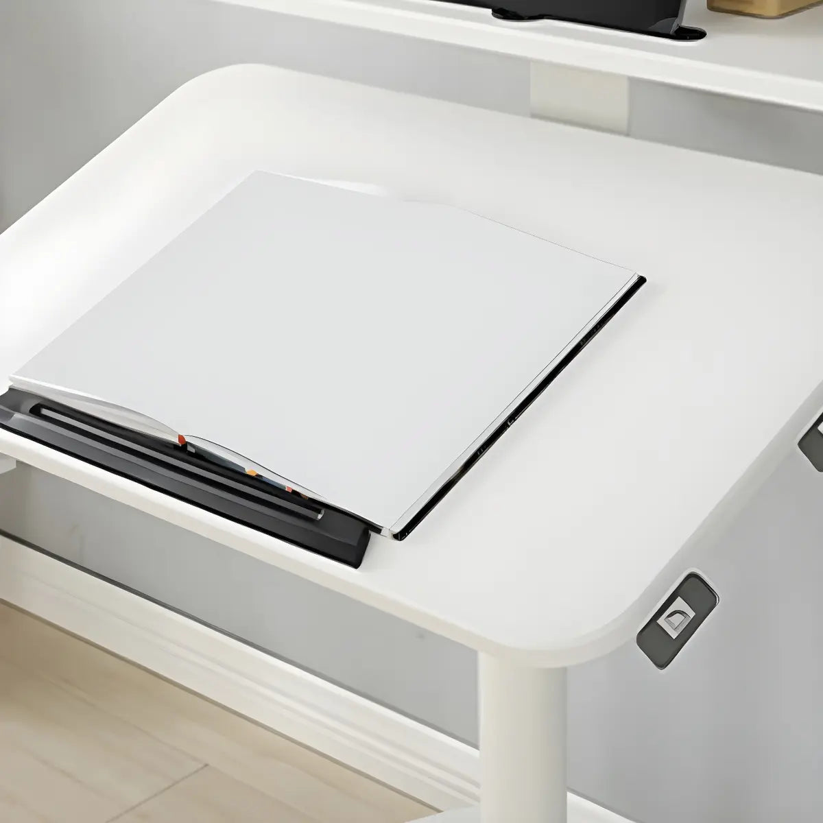 Adjustable Foldable Small White Wood Standing Desk