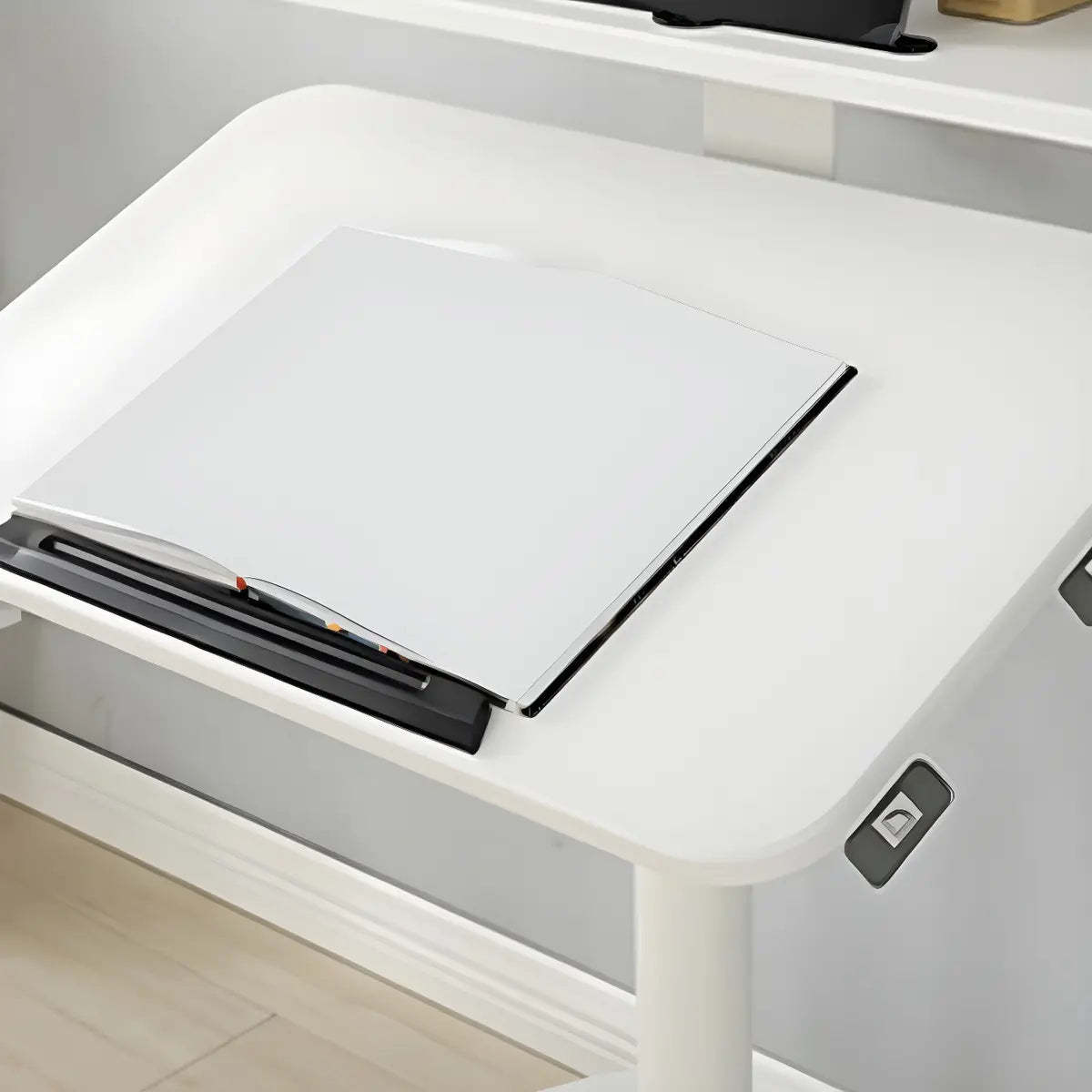 Adjustable Foldable Small White Wood Standing Desk