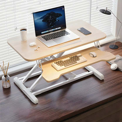 Adjustable Black Wood Folding Trestle Standing Desk
