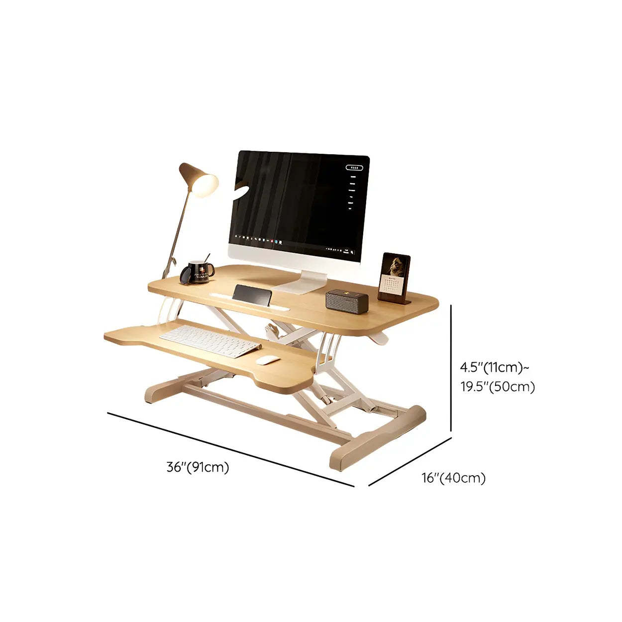 Adjustable Black Wood Folding Trestle Standing Desk