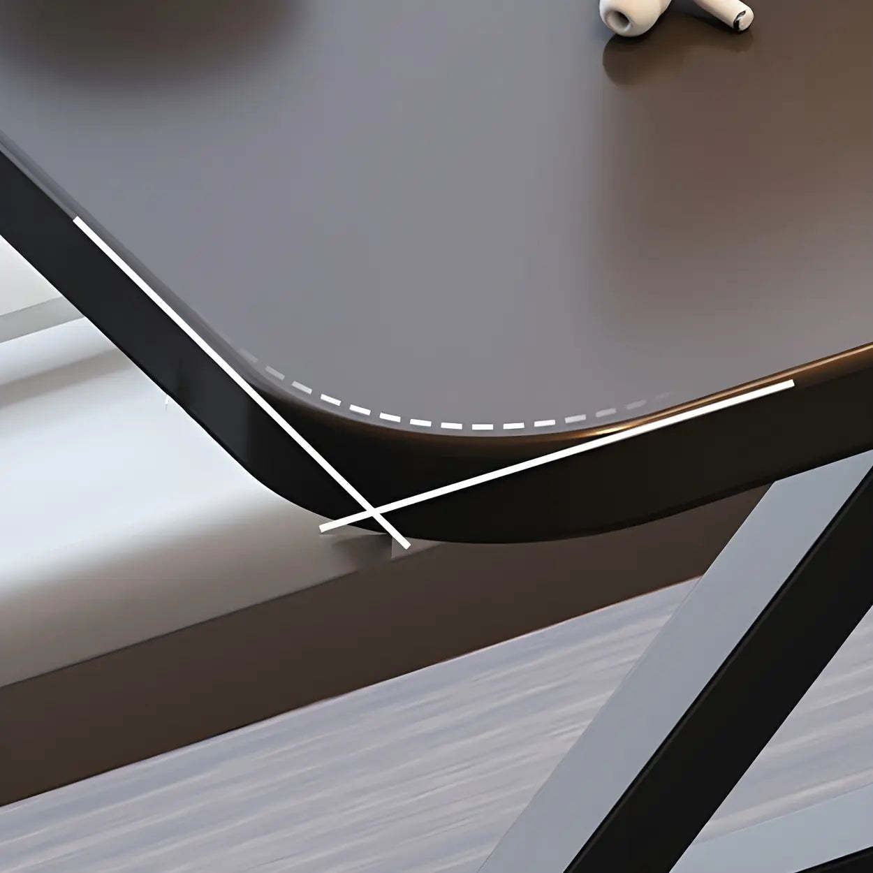 Adjustable Black Wood Folding Trestle Standing Desk — White / Without Chairs