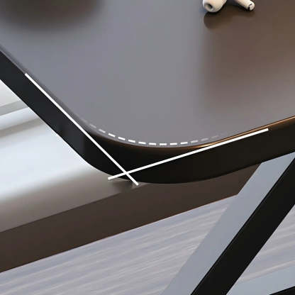 Adjustable Black Wood Folding Trestle Standing Desk — White / Without Chairs
