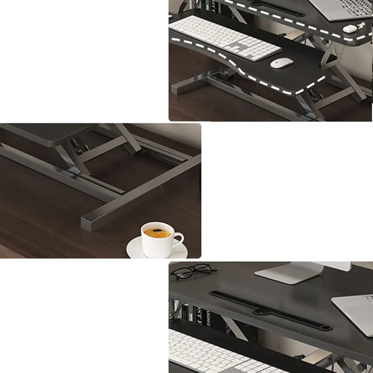 Adjustable Folding Wood Trestle Standing Desk — Maple / Table Only