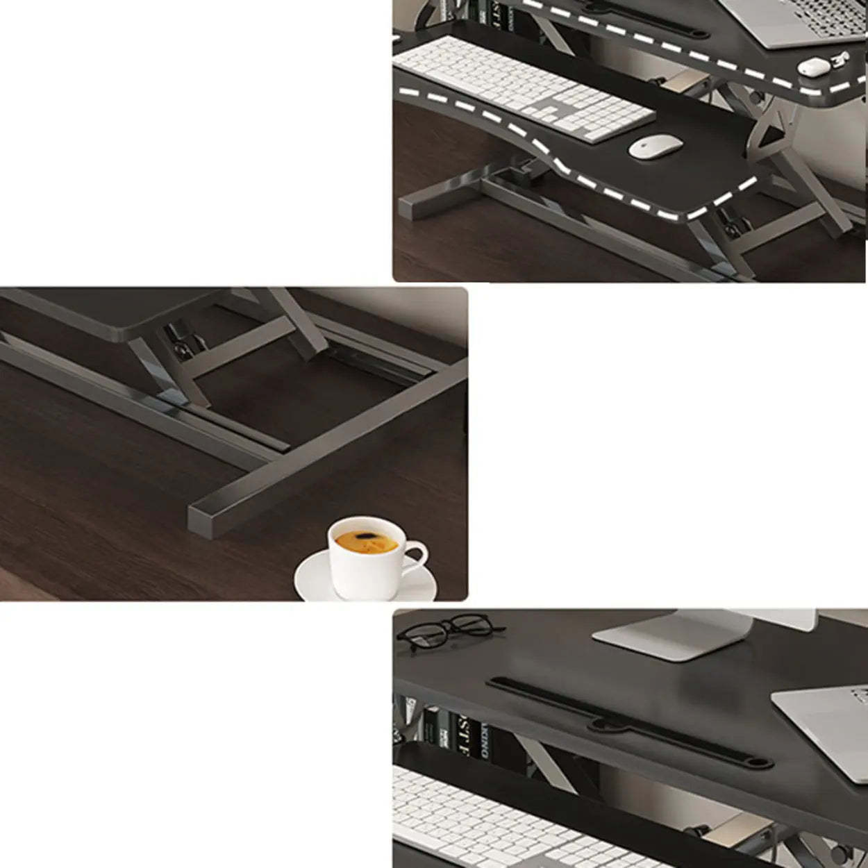 Adjustable Folding Wood Trestle Standing Desk — Maple / Table Only