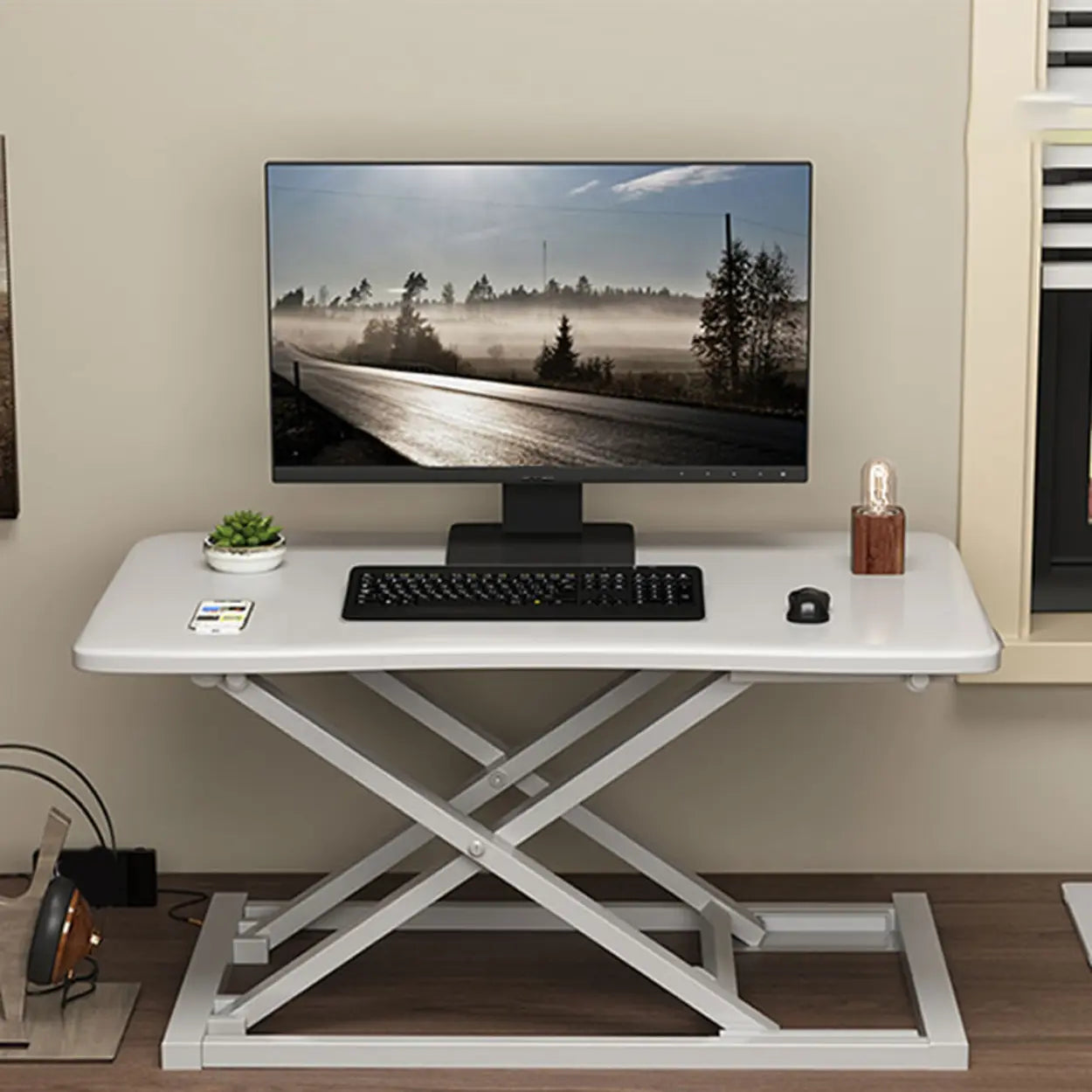 Adjustable Folding Wood Trestle Standing Desk