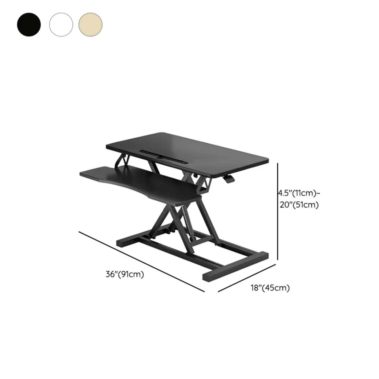 Adjustable Folding Wood Trestle Standing Desk