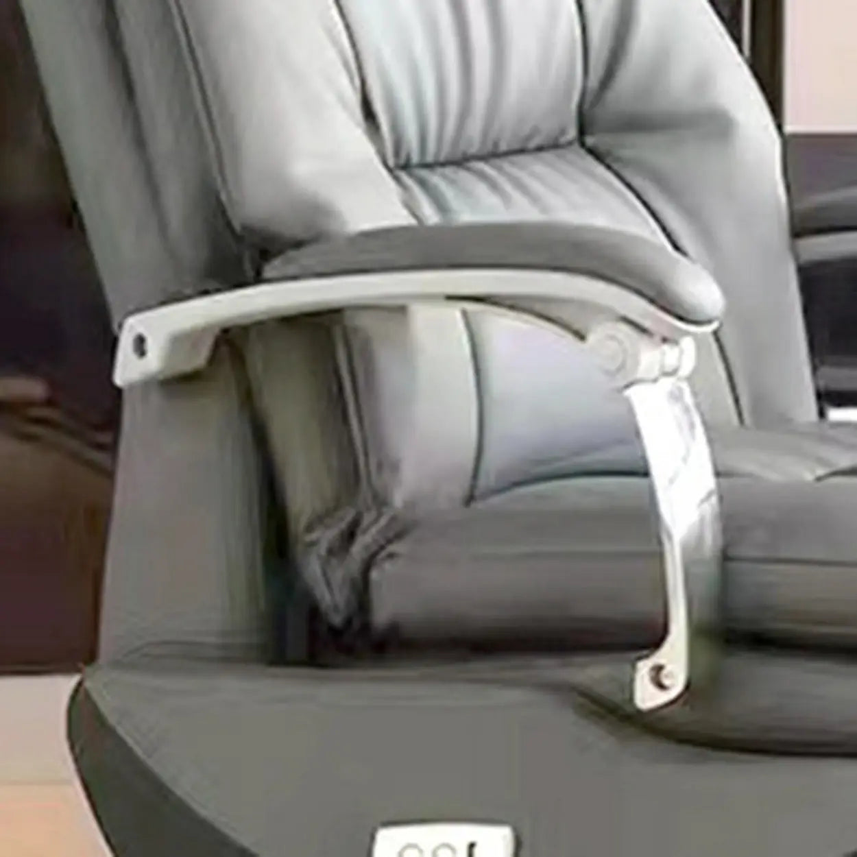 Adjustable Gray Ergonomic Leather Swivel Task Chair