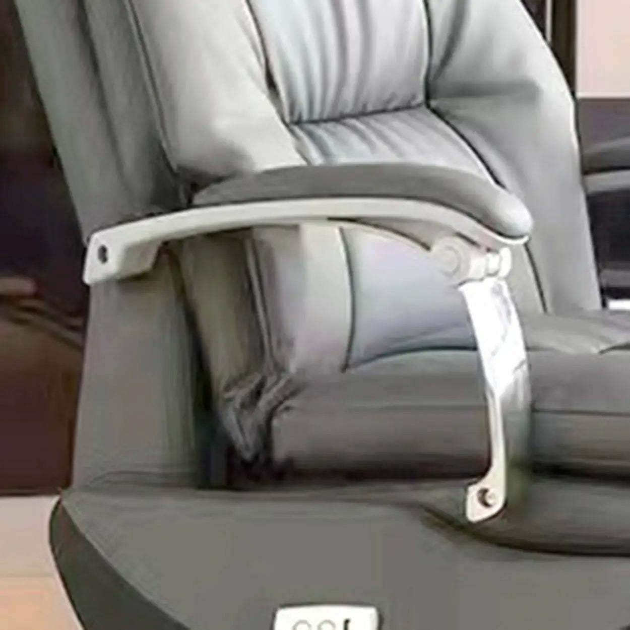 Adjustable Gray Ergonomic Leather Swivel Task Chair