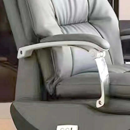 Adjustable Gray Ergonomic Leather Swivel Task Chair
