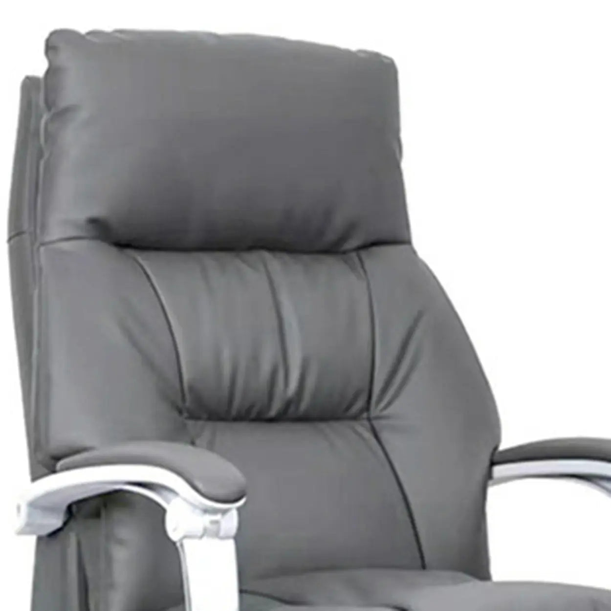 Adjustable Gray Ergonomic Leather Swivel Task Chair