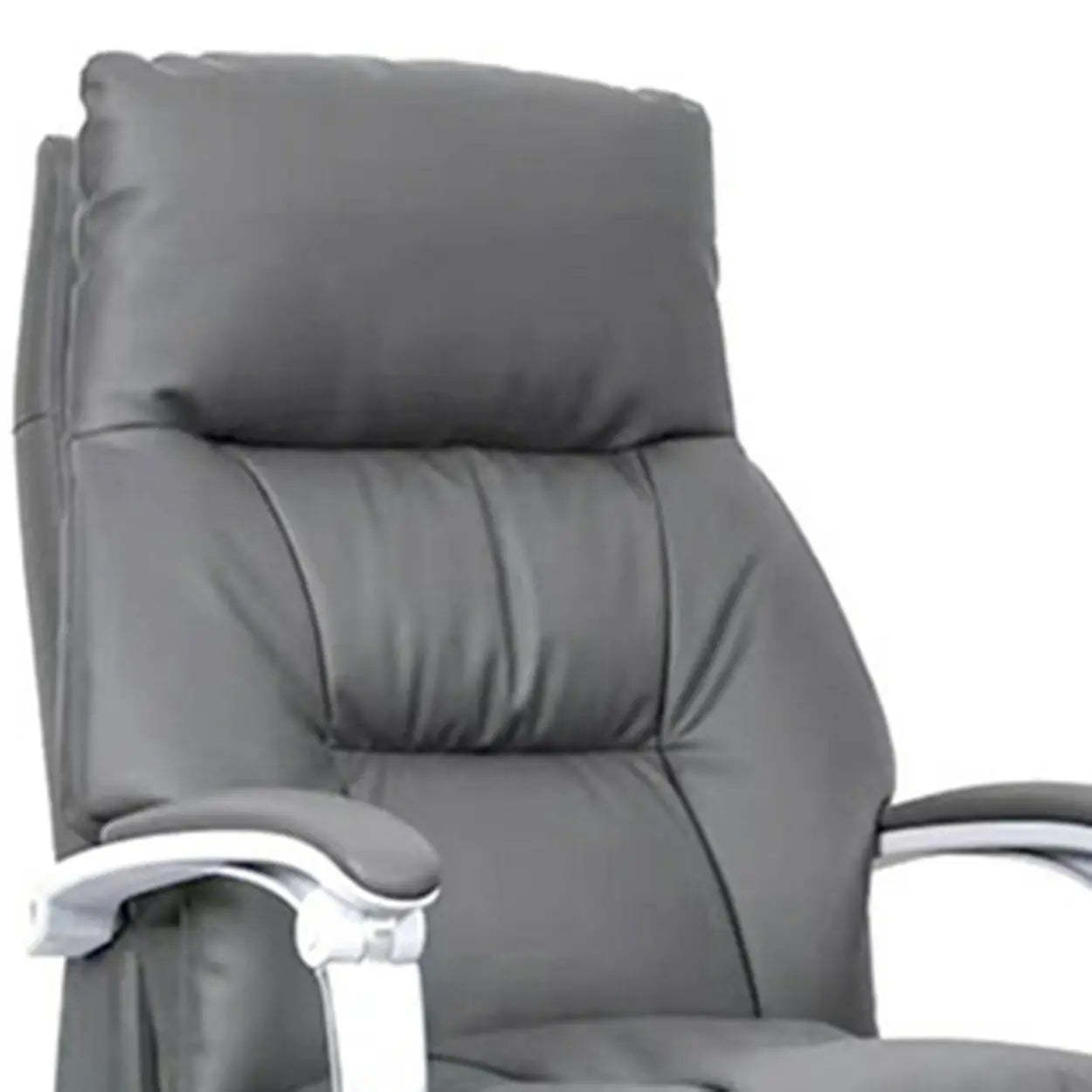 Adjustable Gray Ergonomic Leather Swivel Task Chair