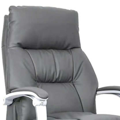Adjustable Gray Ergonomic Leather Swivel Task Chair