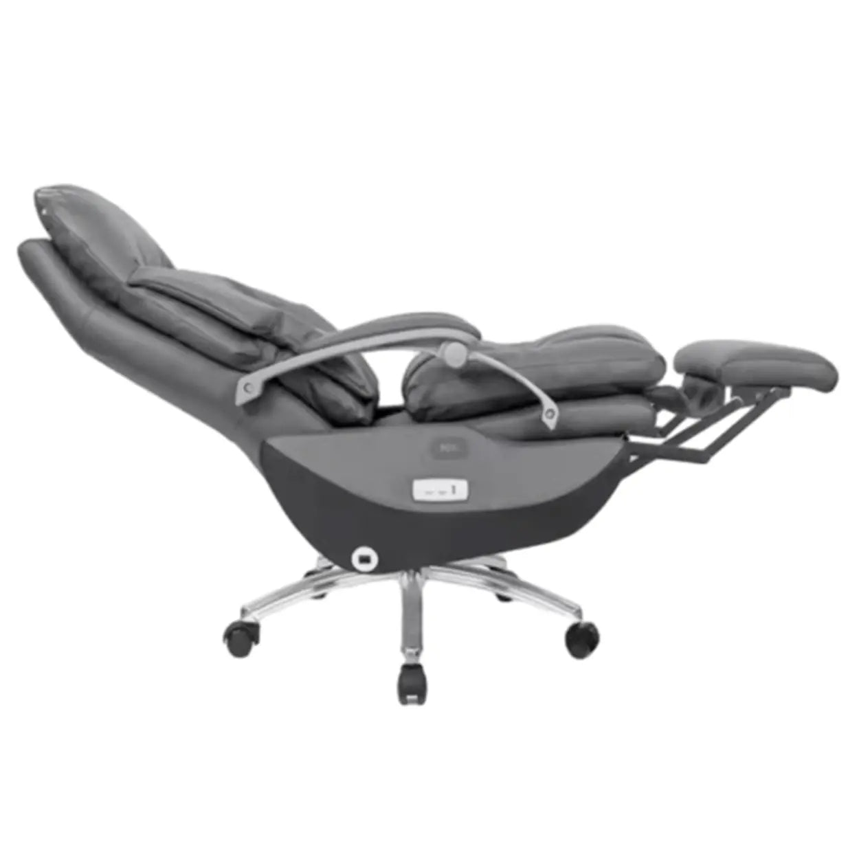 Adjustable Gray Ergonomic Leather Swivel Task Chair