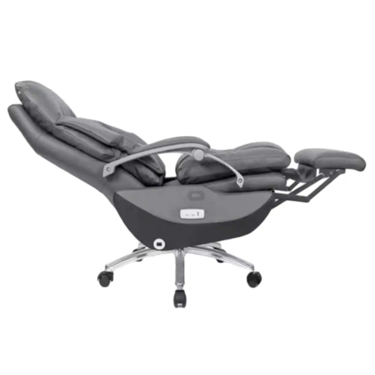 Adjustable Gray Ergonomic Leather Swivel Task Chair
