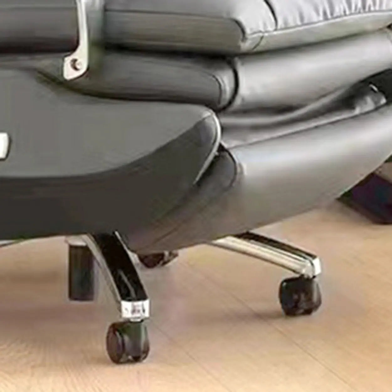 Adjustable Gray Ergonomic Leather Swivel Task Chair