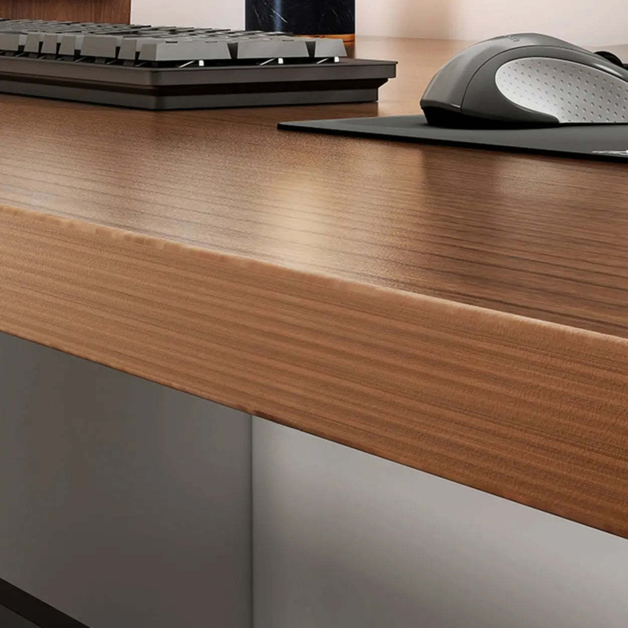 Adjustable Brown Wood T-Shape Standing Desk