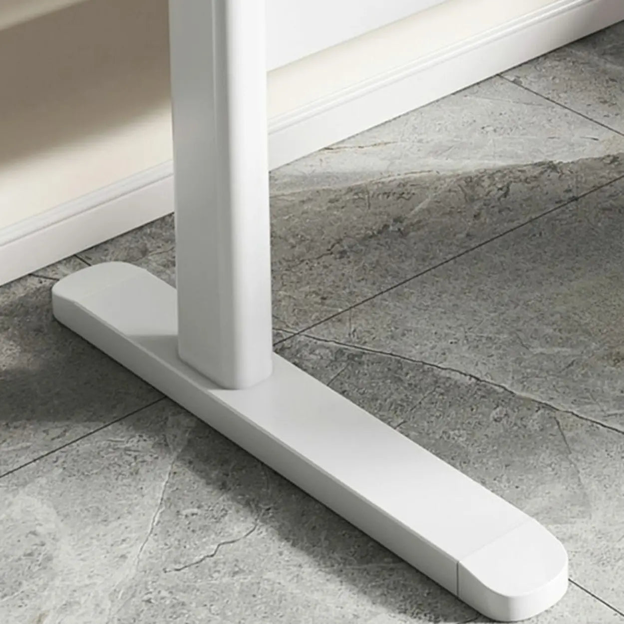 Adjustable Brown Wood T-Shape Standing Desk