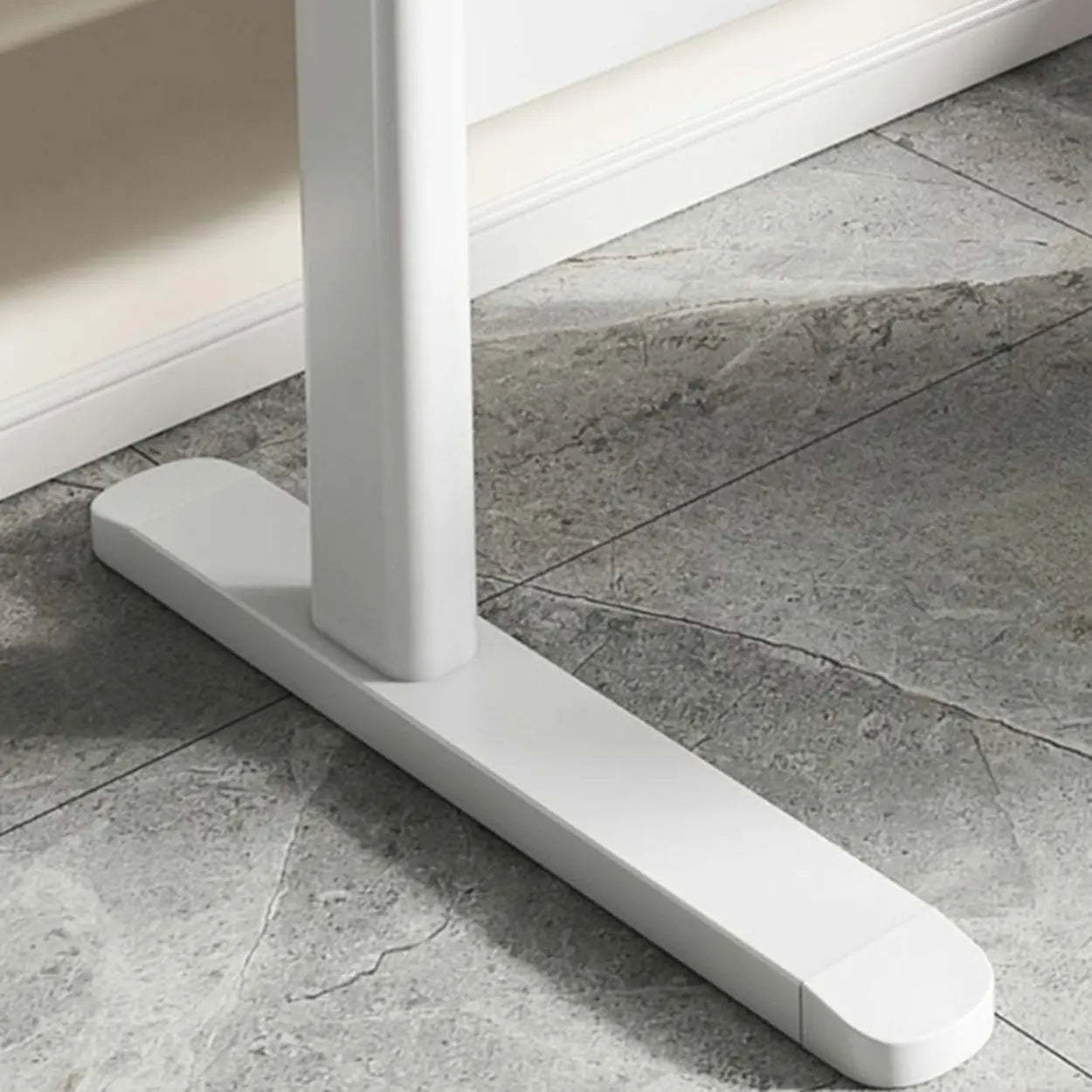 Adjustable Brown Wood T-Shape Standing Desk