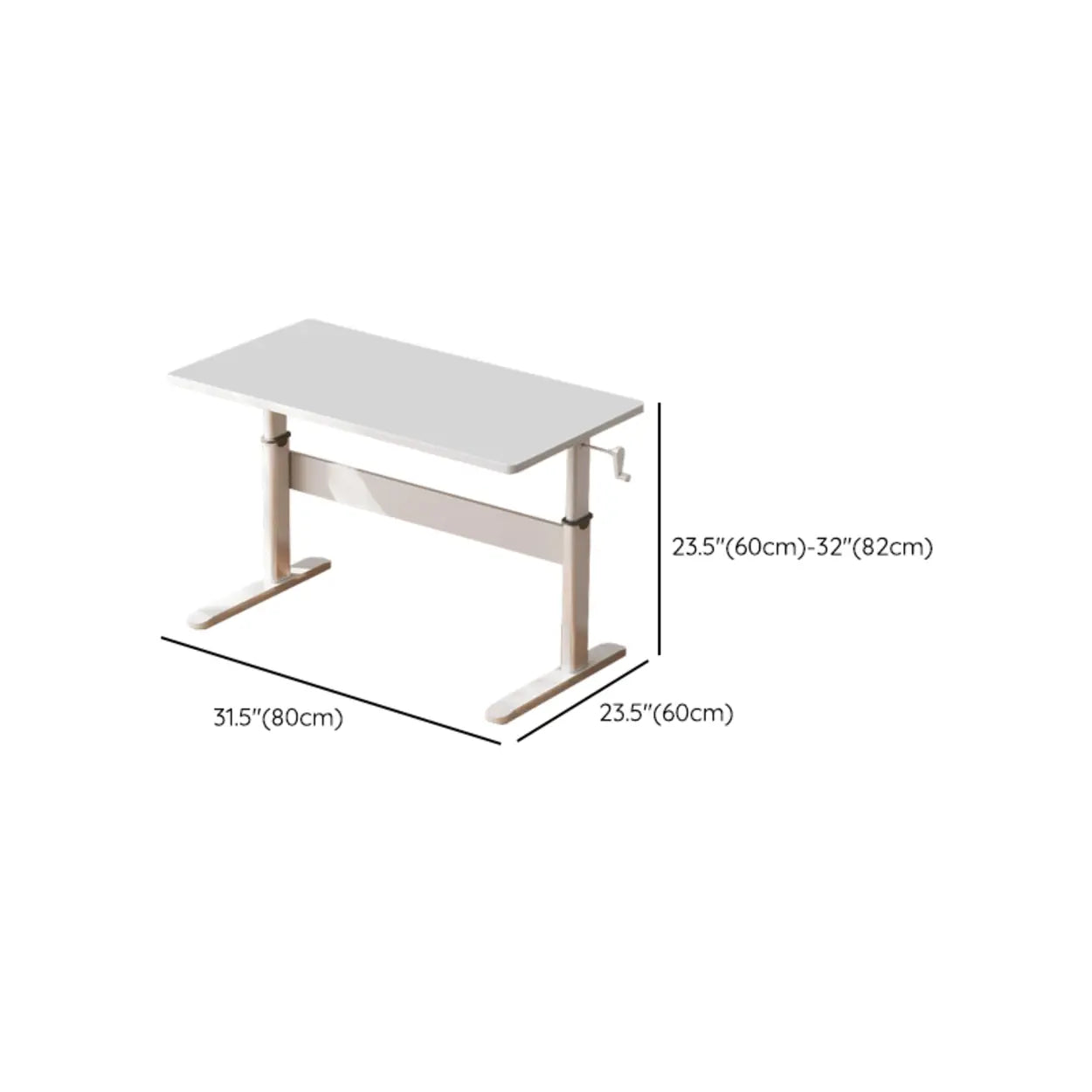 Adjustable Brown Wood T-Shape Standing Desk