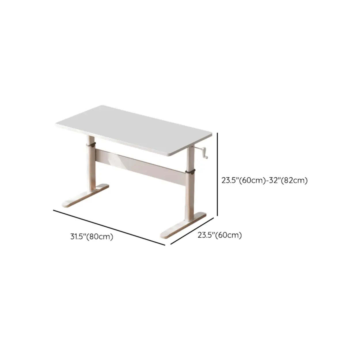 Adjustable Brown Wood T-Shape Standing Desk
