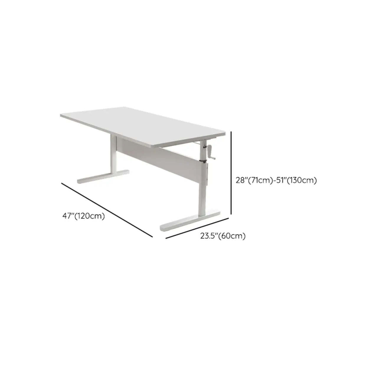 Adjustable Brown Wood T-Shape Standing Desk