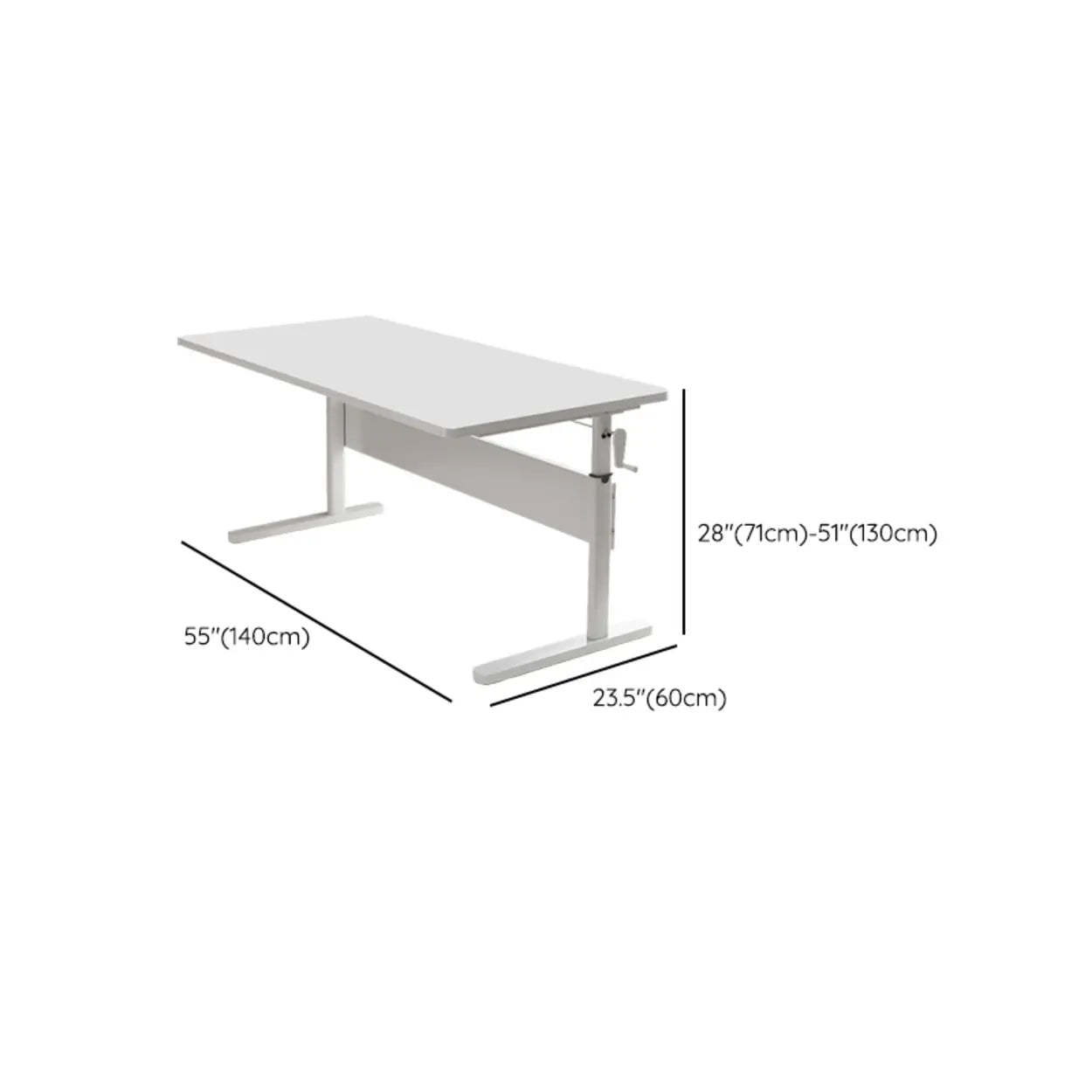 Adjustable Brown Wood T-Shape Standing Desk