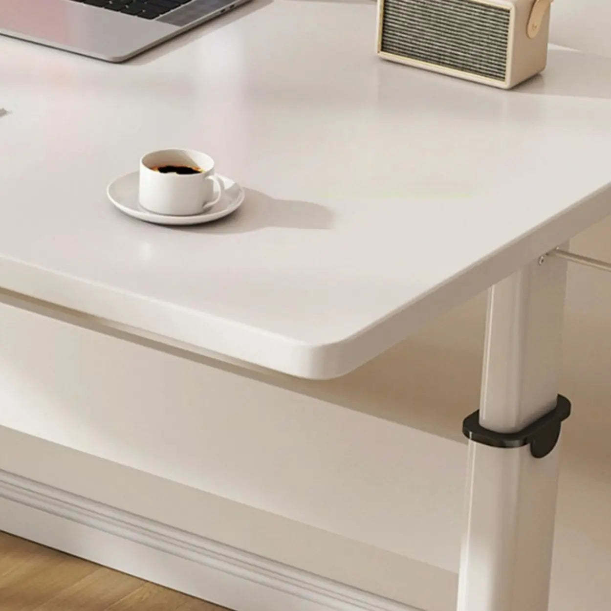 Adjustable Brown Wood T-Shape Standing Desk