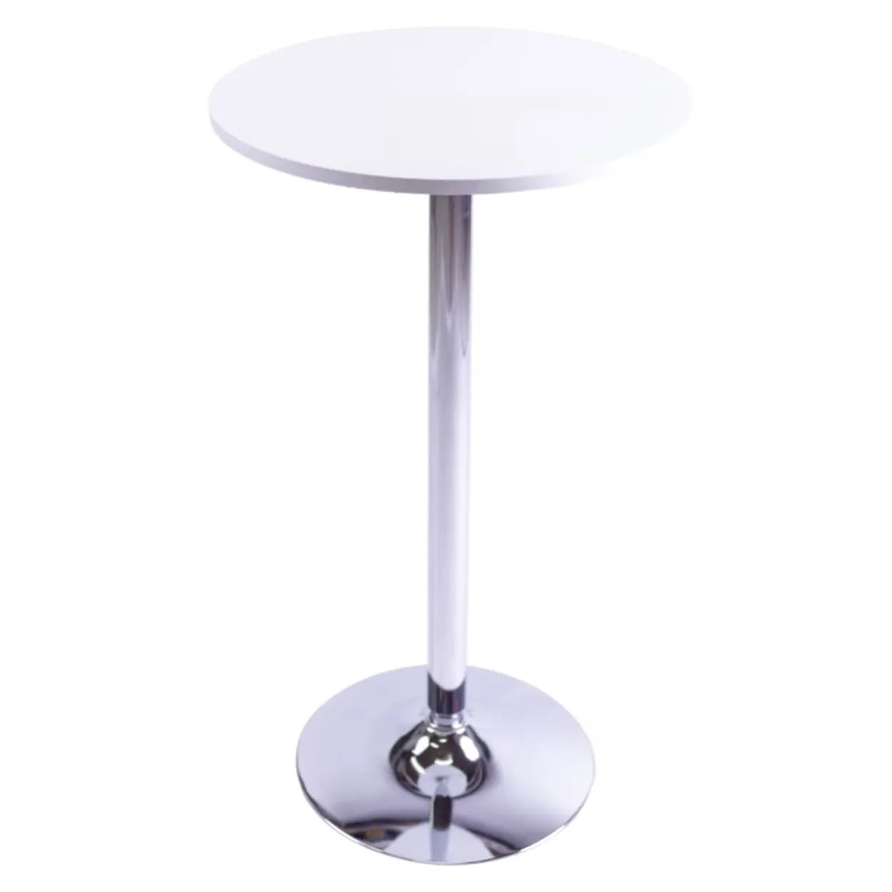Modern Round Adjustable Bistro Bar Height Table — Black-Silver / Table Only