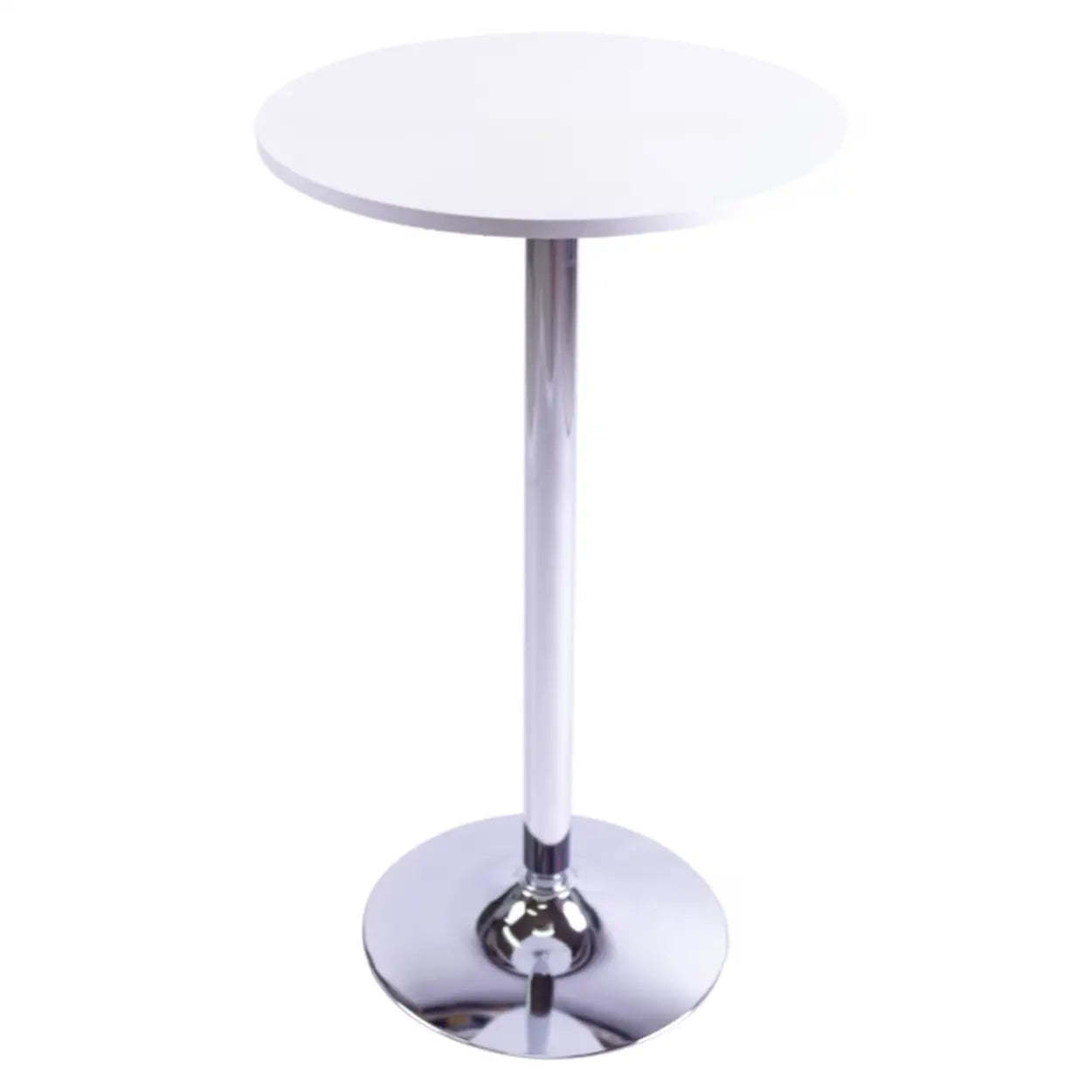 Modern Round Adjustable Bistro Bar Height Table — Black-Silver / Table Only