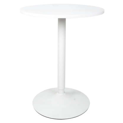 Modern Round Adjustable Bistro Bar Height Table — Black-Silver / Table Only