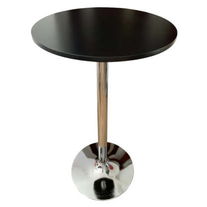 Modern Round Adjustable Bistro Bar Height Table — White/ Silver / Table Only