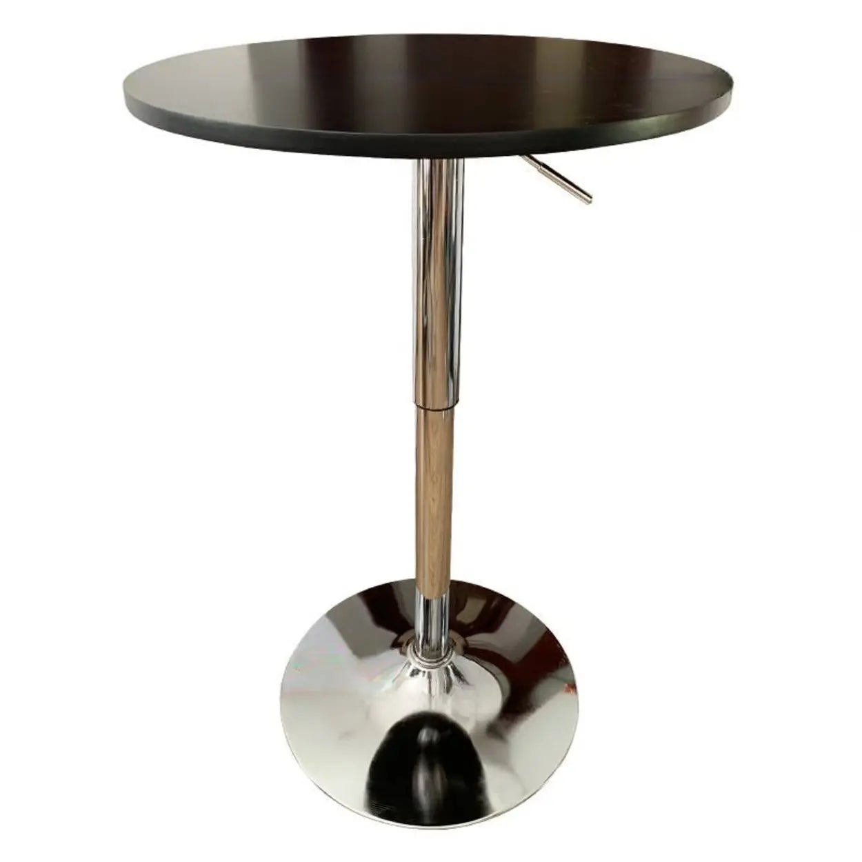 Modern Round Adjustable Bistro Bar Height Table — White-White / Table Only