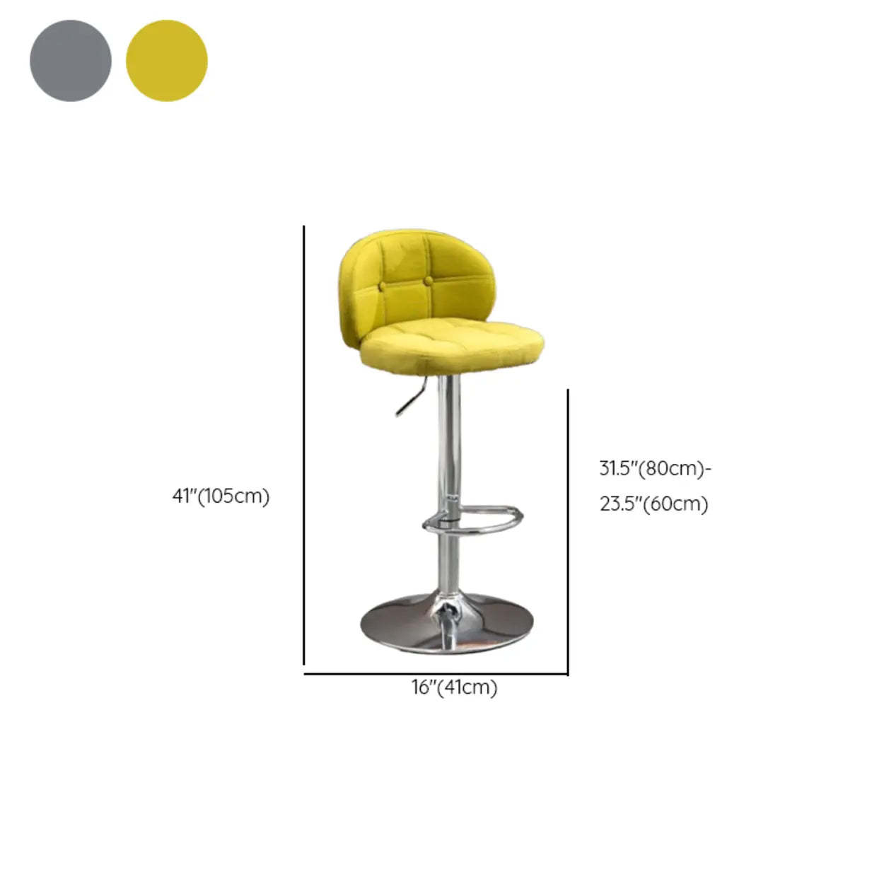 Swivel Bar Stool with Cushioned Back