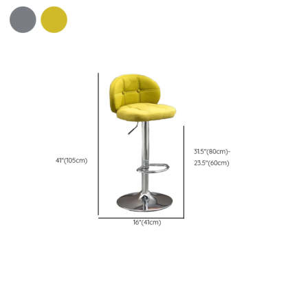 Swivel Bar Stool with Cushioned Back