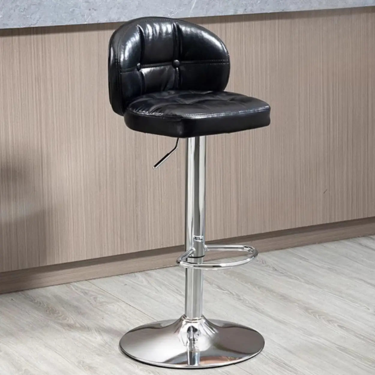 Swivel Bar Stool with Cushioned Back — Red