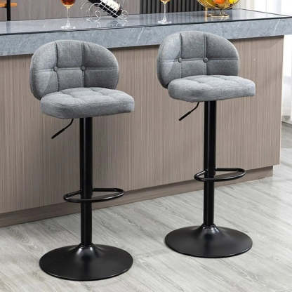 Swivel Bar Stool with Cushioned Back — Grass Green
