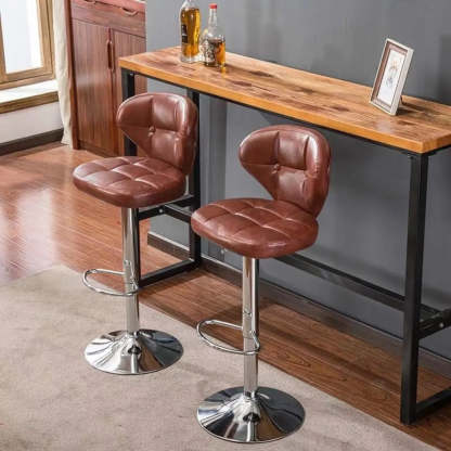 Swivel Bar Stool with Cushioned Back