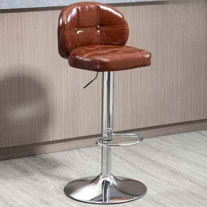 Swivel Bar Stool with Cushioned Back