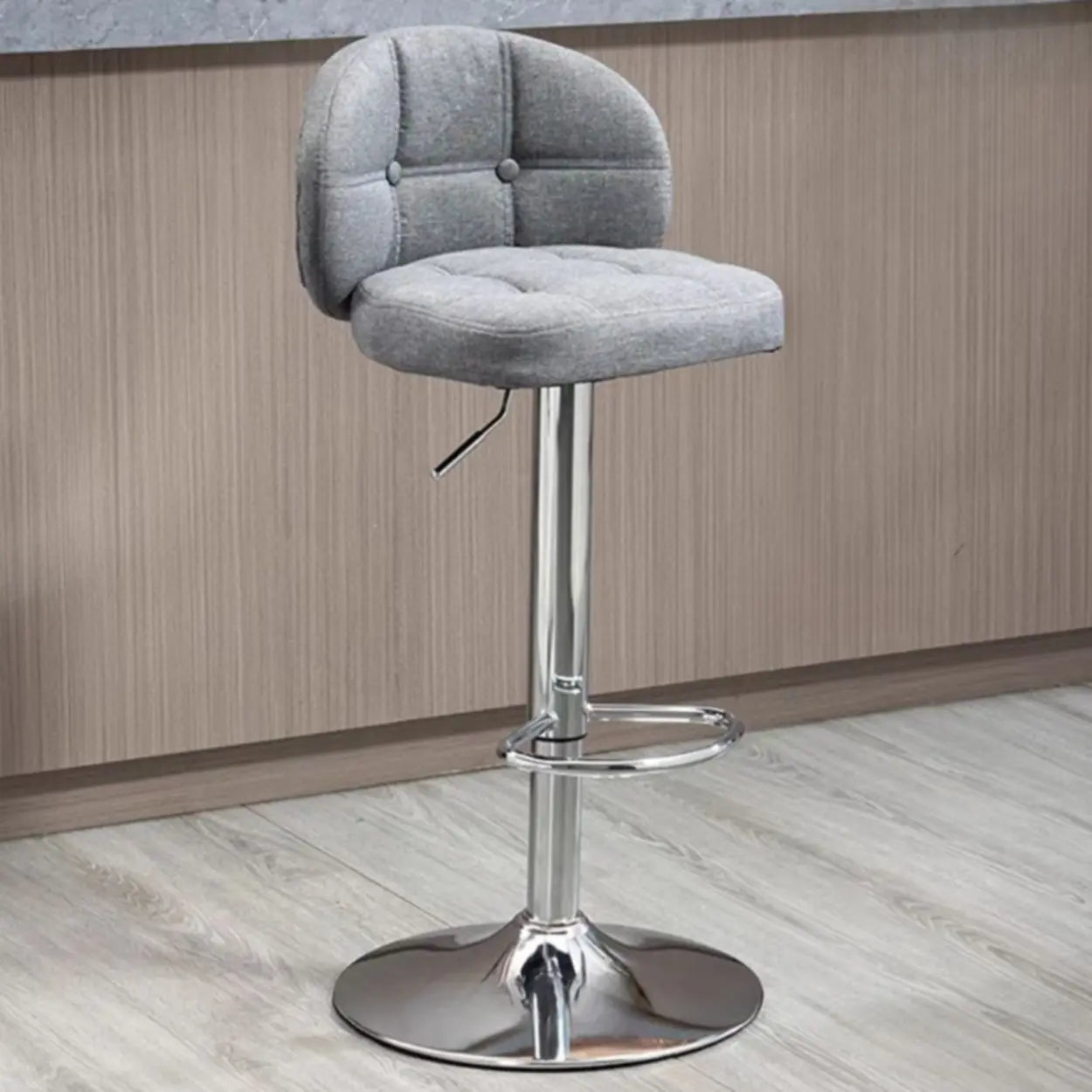 Swivel Bar Stool with Cushioned Back