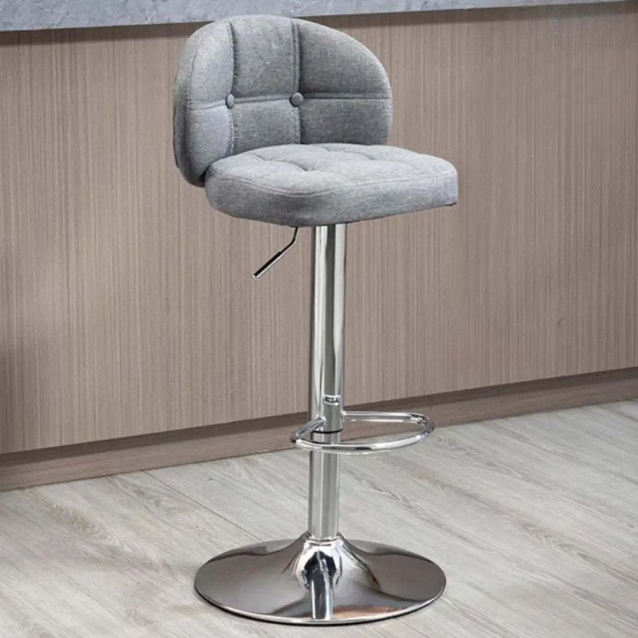 Swivel Bar Stool with Cushioned Back
