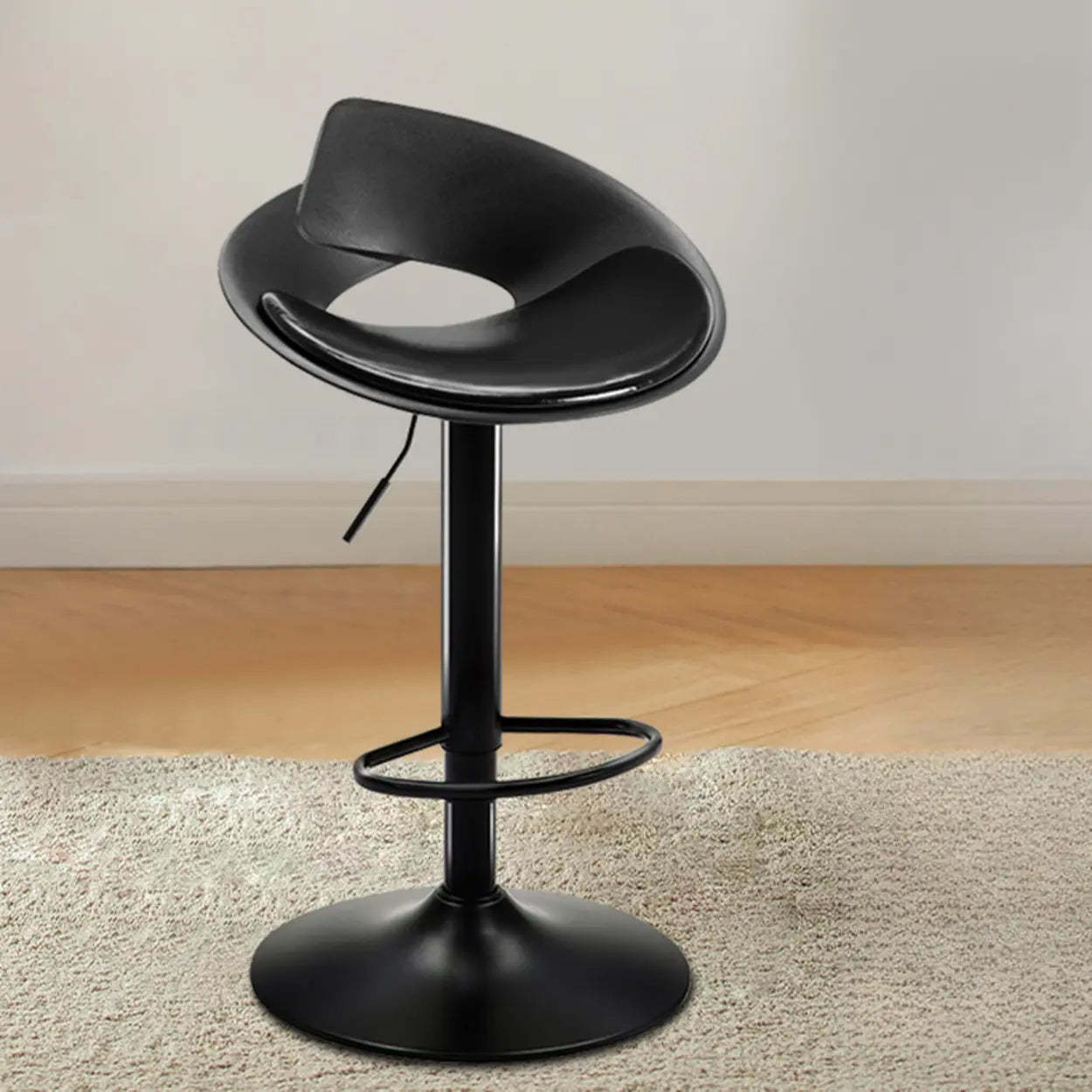 Black metal bucket height bar & counter stools - modern