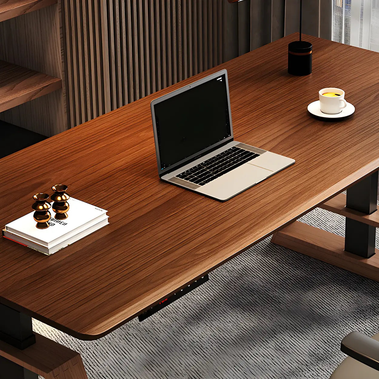 Adjustable Wood T-Base Standing Desk