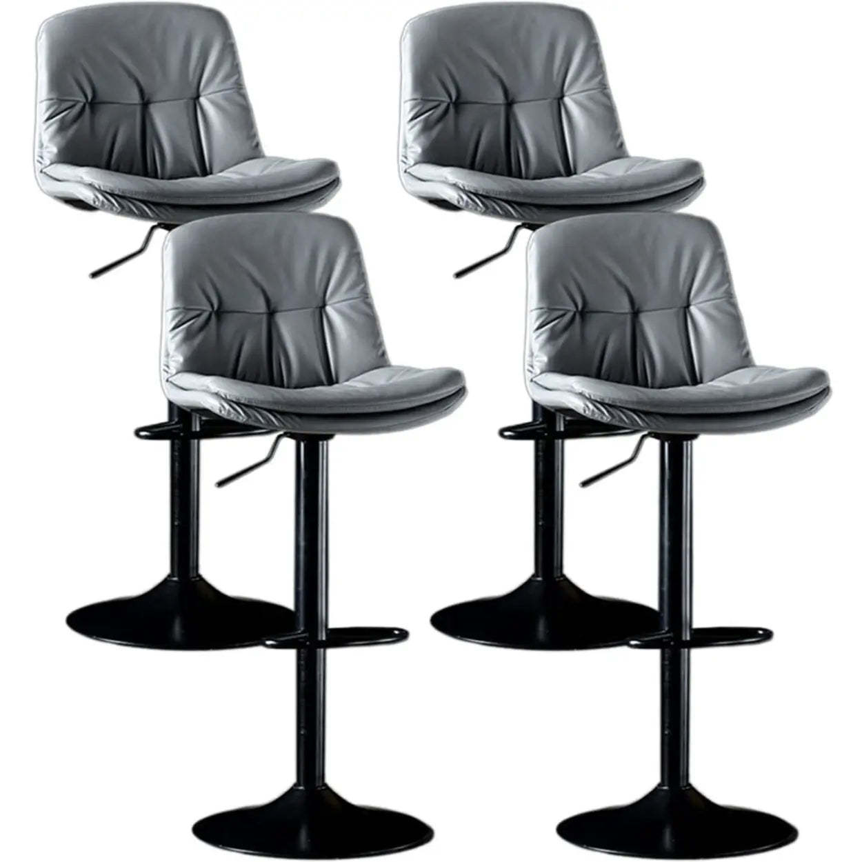 Adjustable Leather Swivel Bar Stool